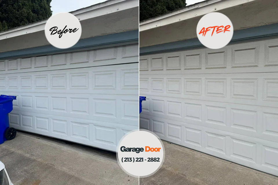 Before and after: garage door repair Ashland, WI